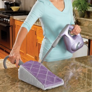 Shark Steamer cleaning kitchen